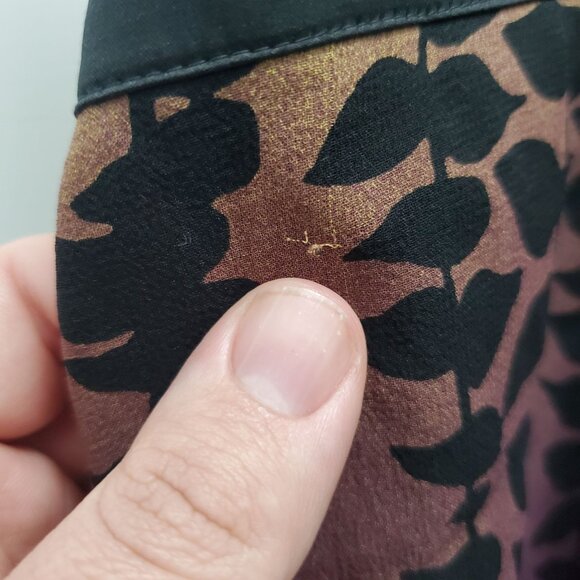 Express Women's Y2K Lime Purple Ombre Tropical Leaf Print Silk Halter Neck Top 6 - Picture 5 of 10